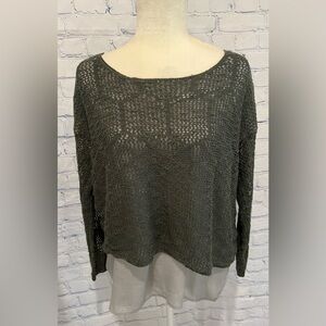 Mitano gray sweater with underlayer size medium